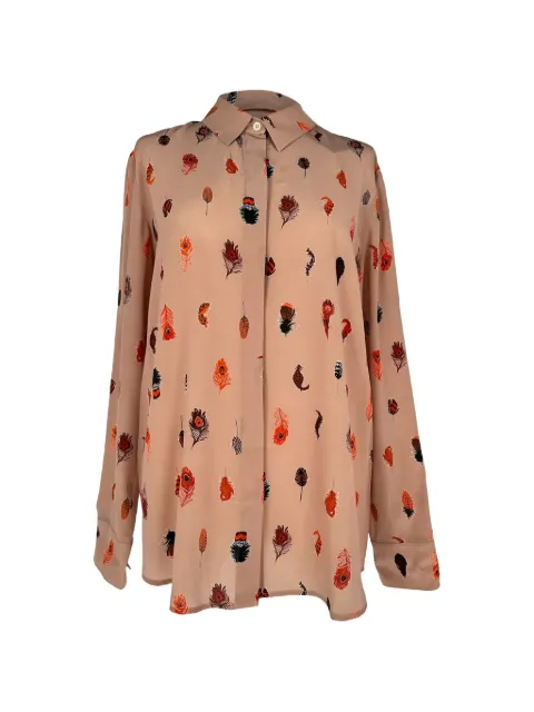 Altuzarra feather-printed silk shirt
