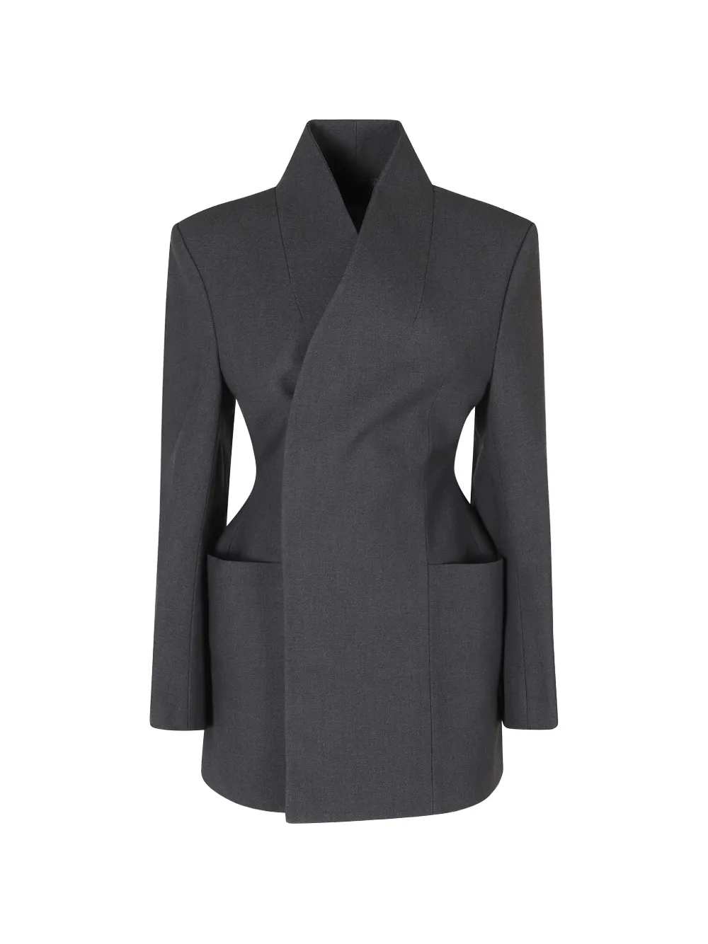 La Piscine sculpted single-breasted blazer - Grau