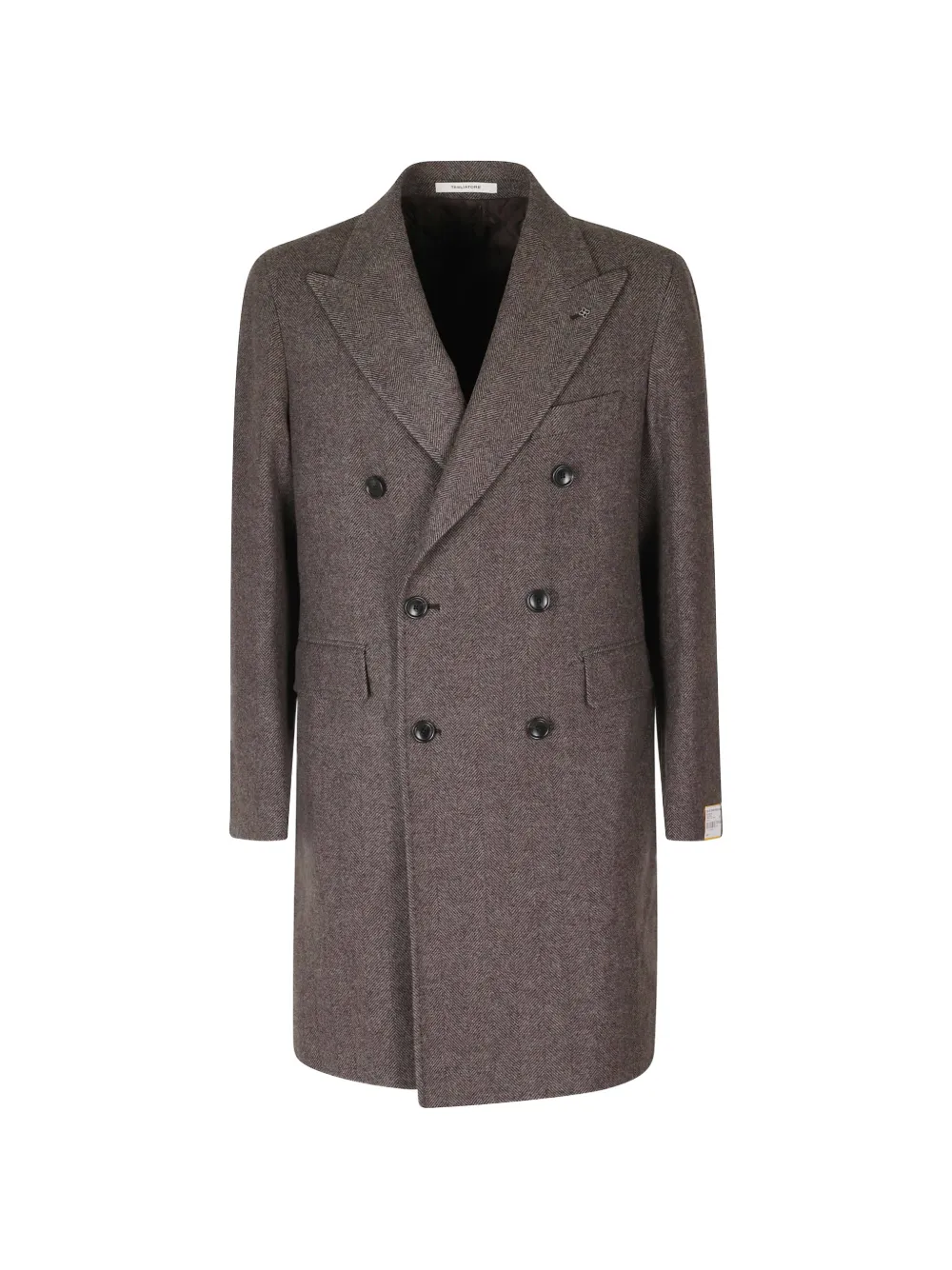 Tagliatore double-breasted herringbone coat - Marrone