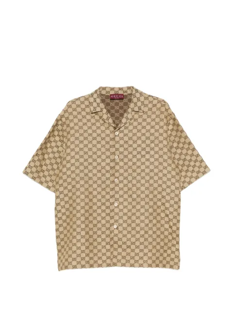 Gucci GG linen-blend canvas shirt