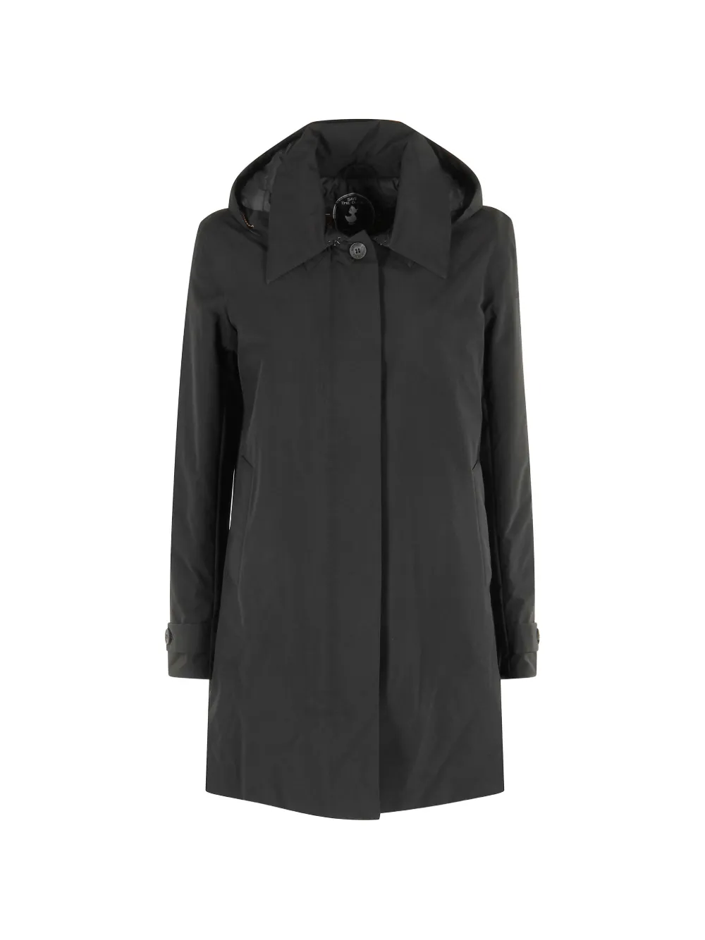 Save The Duck hooded button-fastening coat - Black