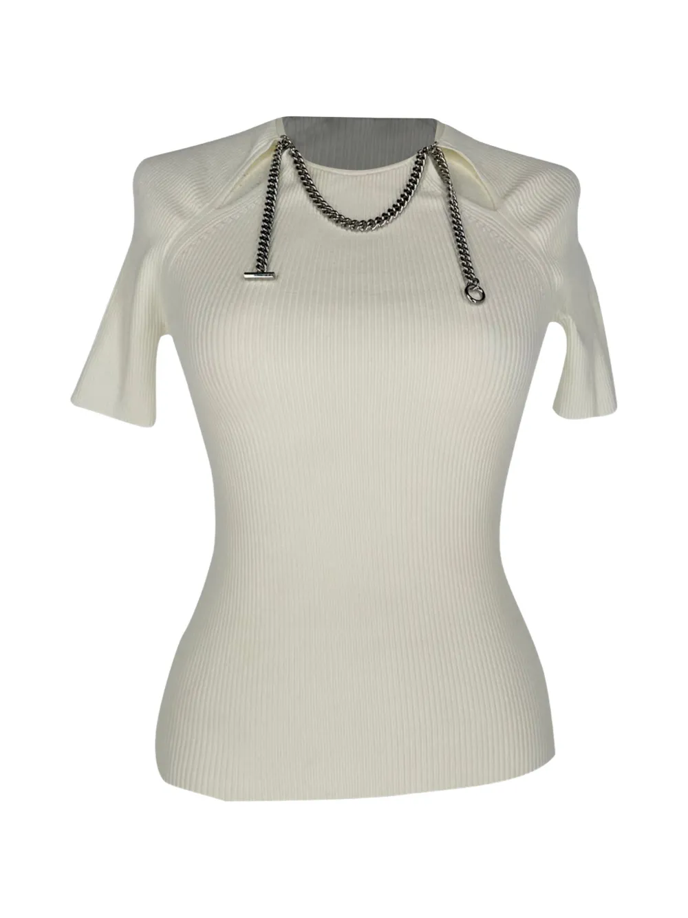 Pre-Owned Alexander Wang chain-embellished Knitted Top | White | FARFETCH