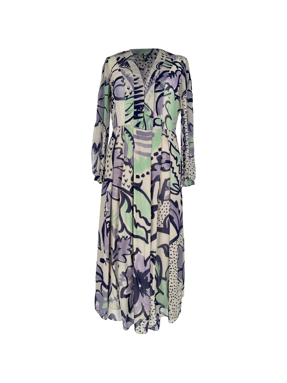 Burberry Pre-Owned printed long-sleeve dress - Neutrals