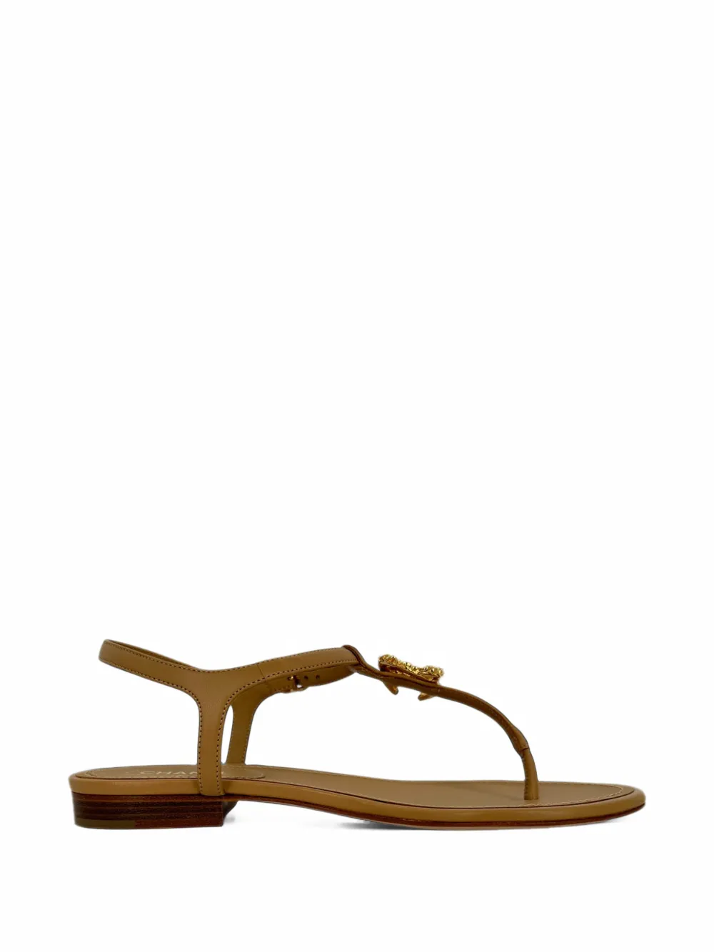 CHANEL Pre-Owned 2010s CC logo T-strap sandals - Braun