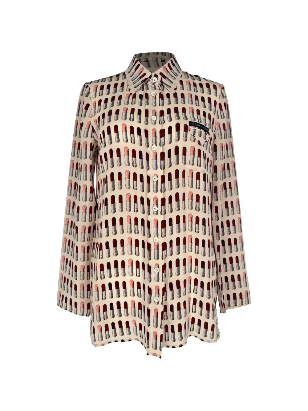 Prada Pre-Owned lipstick-print button-down shirt - Toni neutri