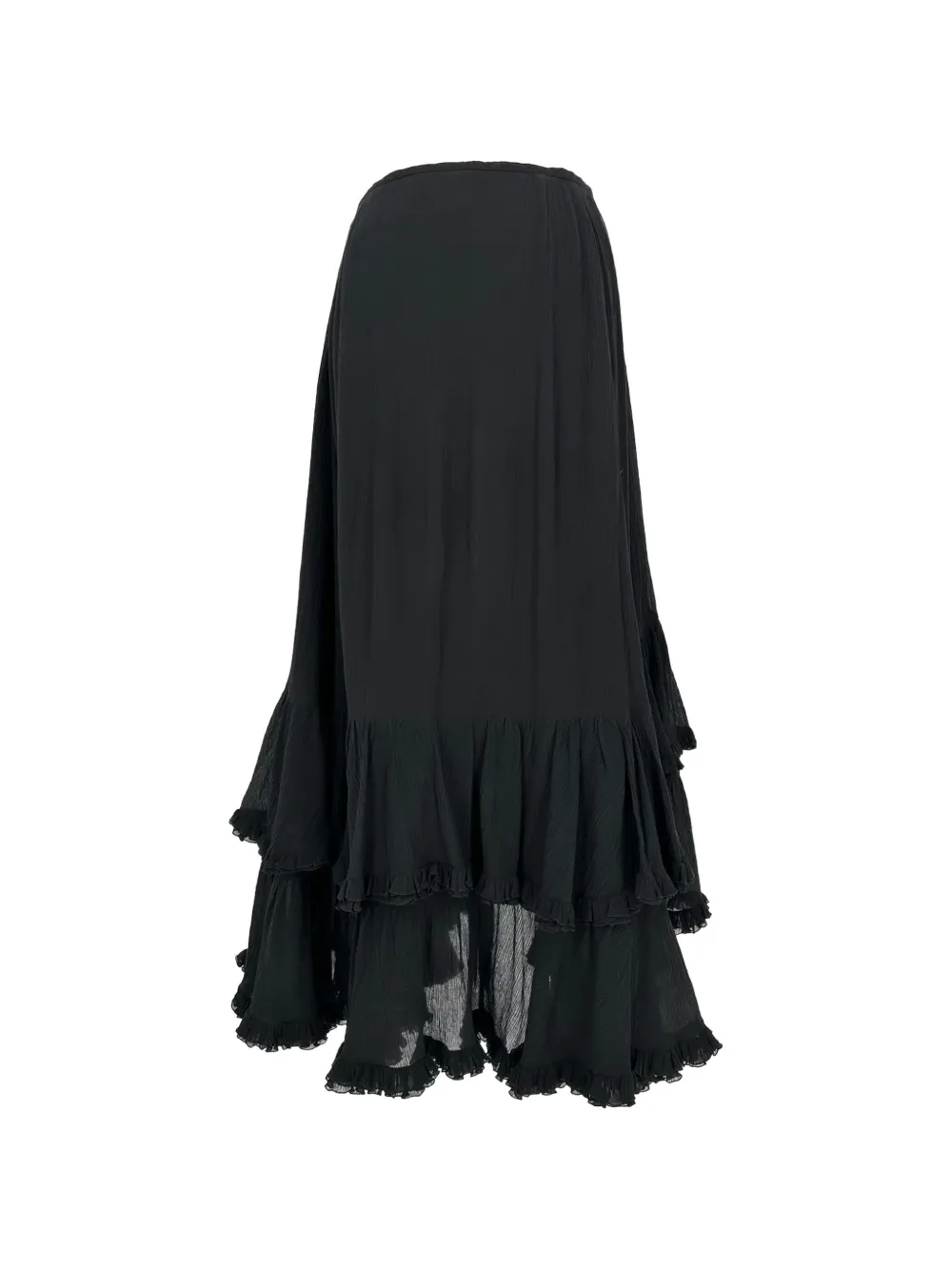 Chloé Vintage ruffled tiered maxi skirt - Nero