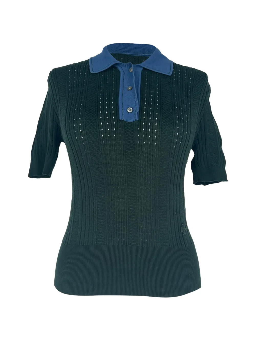 Pre-owned Tory Burch 2020s Short-sleeve Polo Top In Green