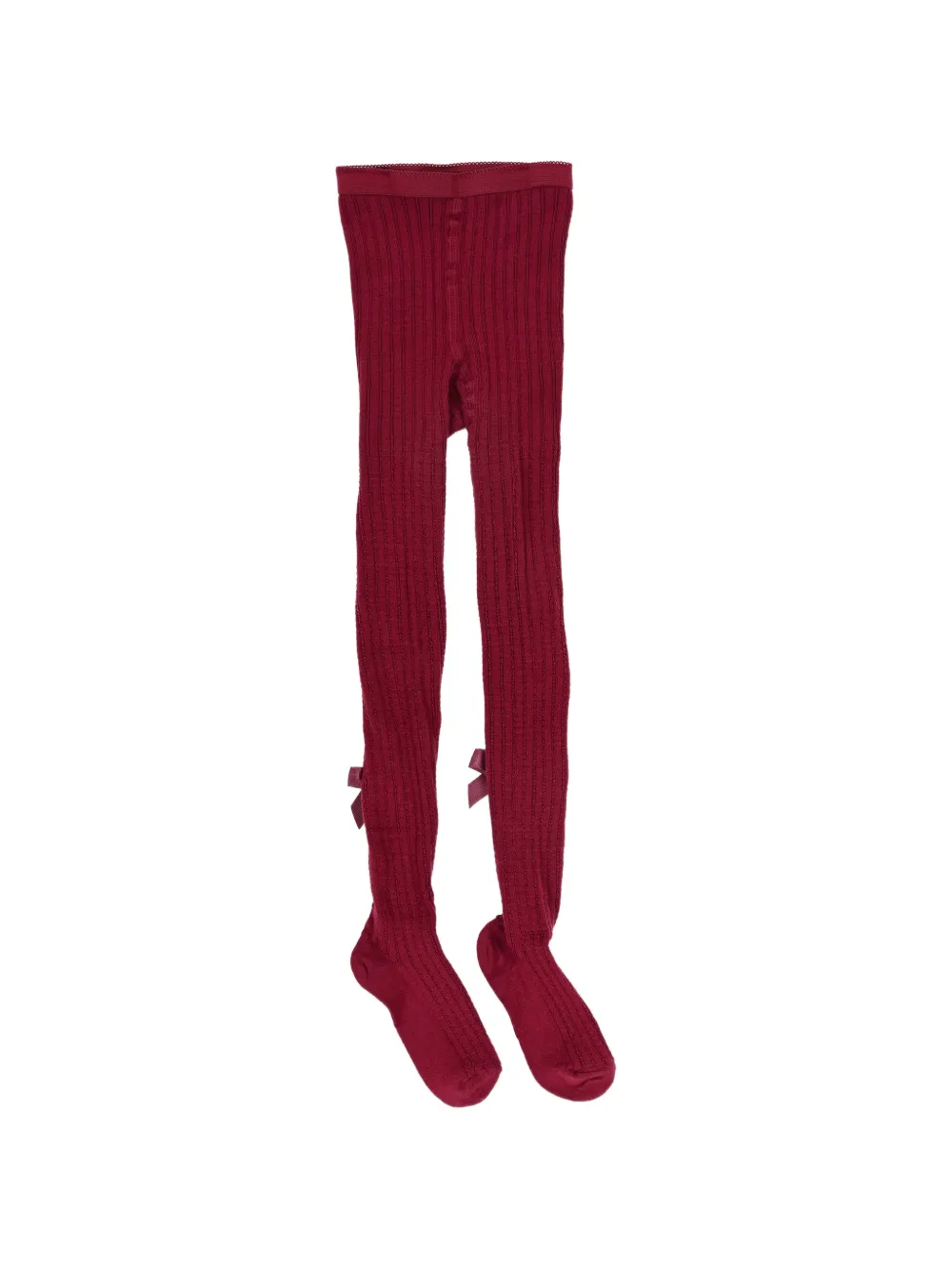 MP Denmark bow-detail ribbed-knit tights Rood