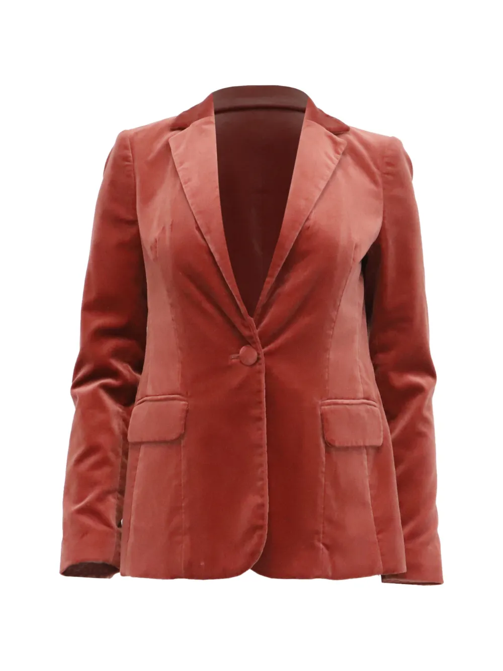 FRAME Single-breasted velvet blazer - Arancione