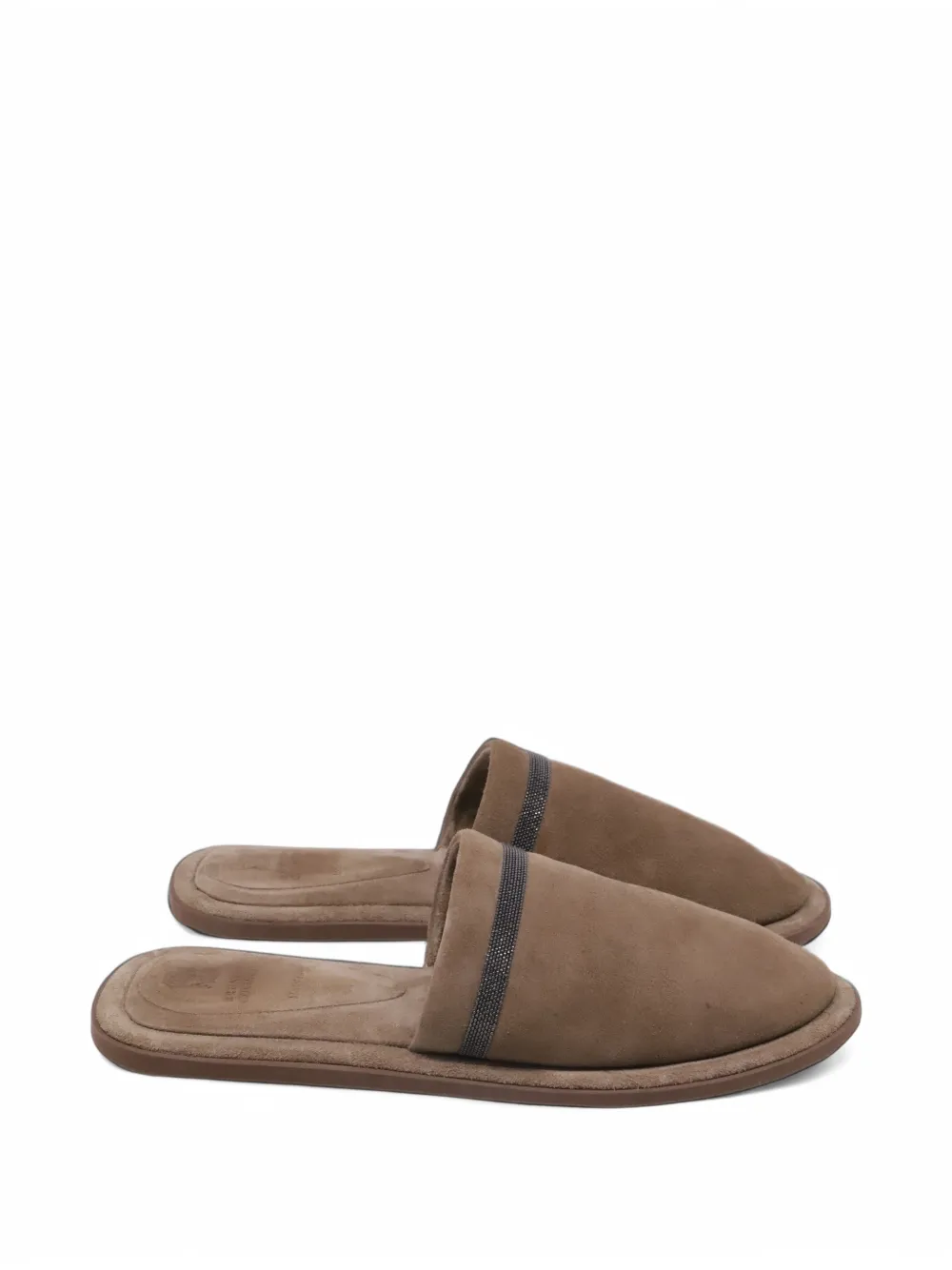 Brunello Cucinelli Vintage 2020s Monili-stripe slippers - Braun