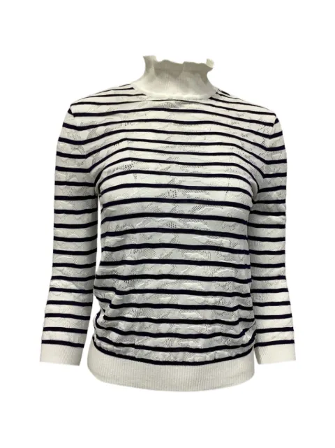 Chloé Vintage striped pointelle-knit top