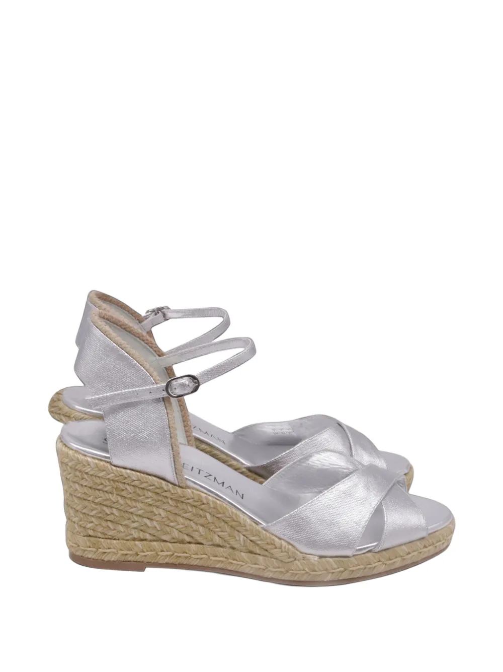 Stuart Weitzman 2020s Mirela II espadrille wedge sandals - Silber