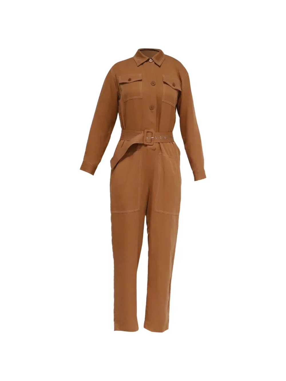 Maje 2020s belted jumpsuit - Marrone