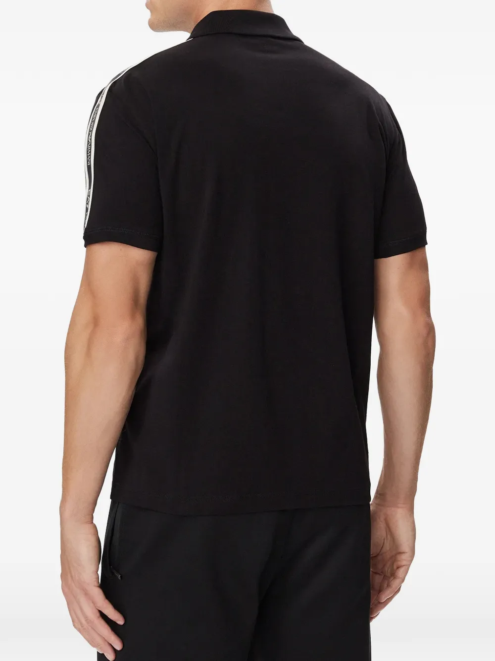 Ea7 Emporio Armani Logo Series tape-detail polo shirt Zwart