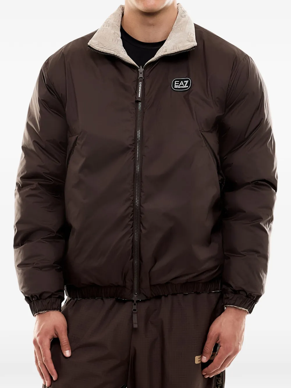 Ea7 Emporio Armani reversible corduroy-effect jacket Beige