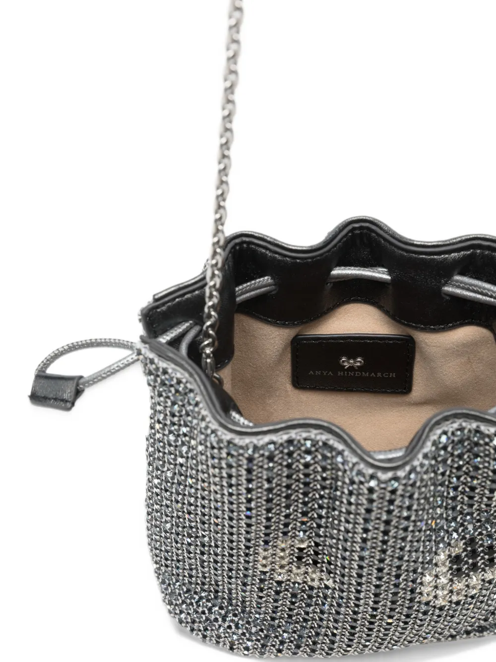 Anya Hindmarch Tas met trekkoord en verfraaid met kristallen Zilver