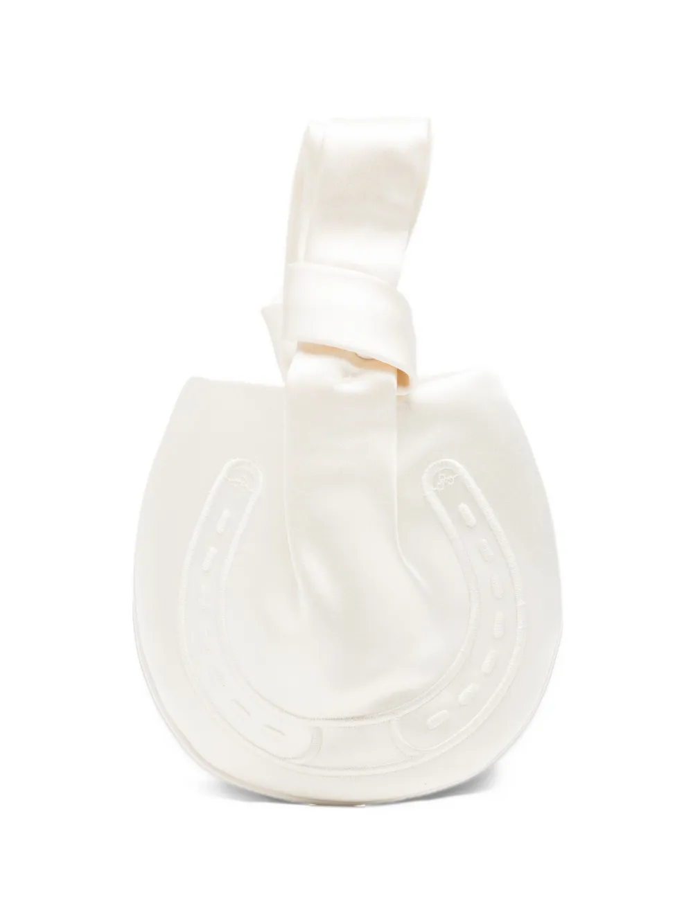 Anya Hindmarch Clutch met hoefijzermotief Beige