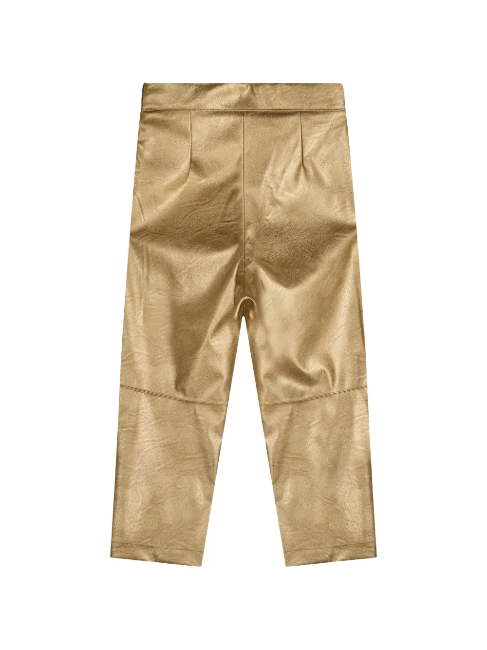 Roberto Cavalli Junior metallic-effect straight-leg trousers Goud