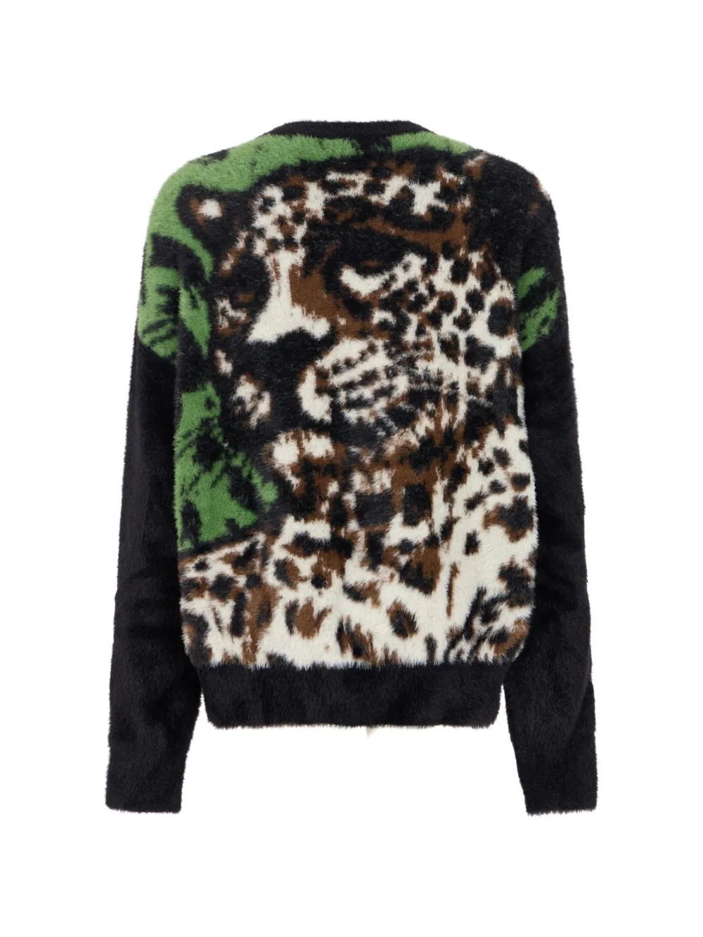 Roberto Cavalli Junior leopard-intarsia knitted cardigan Zwart