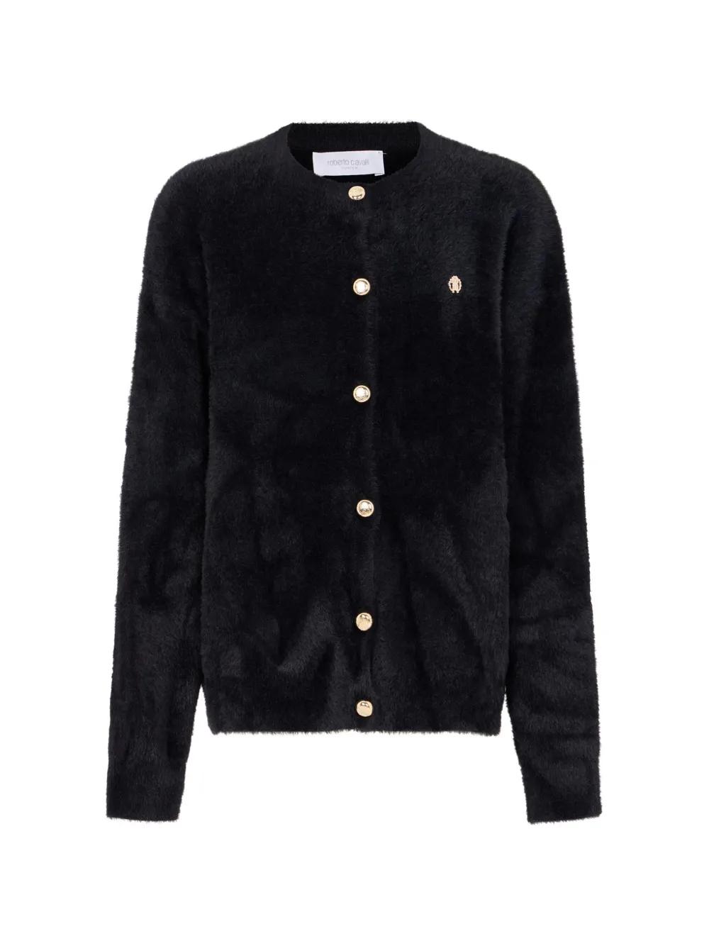 Roberto Cavalli Junior leopard-intarsia knitted cardigan Zwart