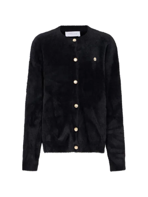 Roberto Cavalli Junior leopard-intarsia knitted cardigan