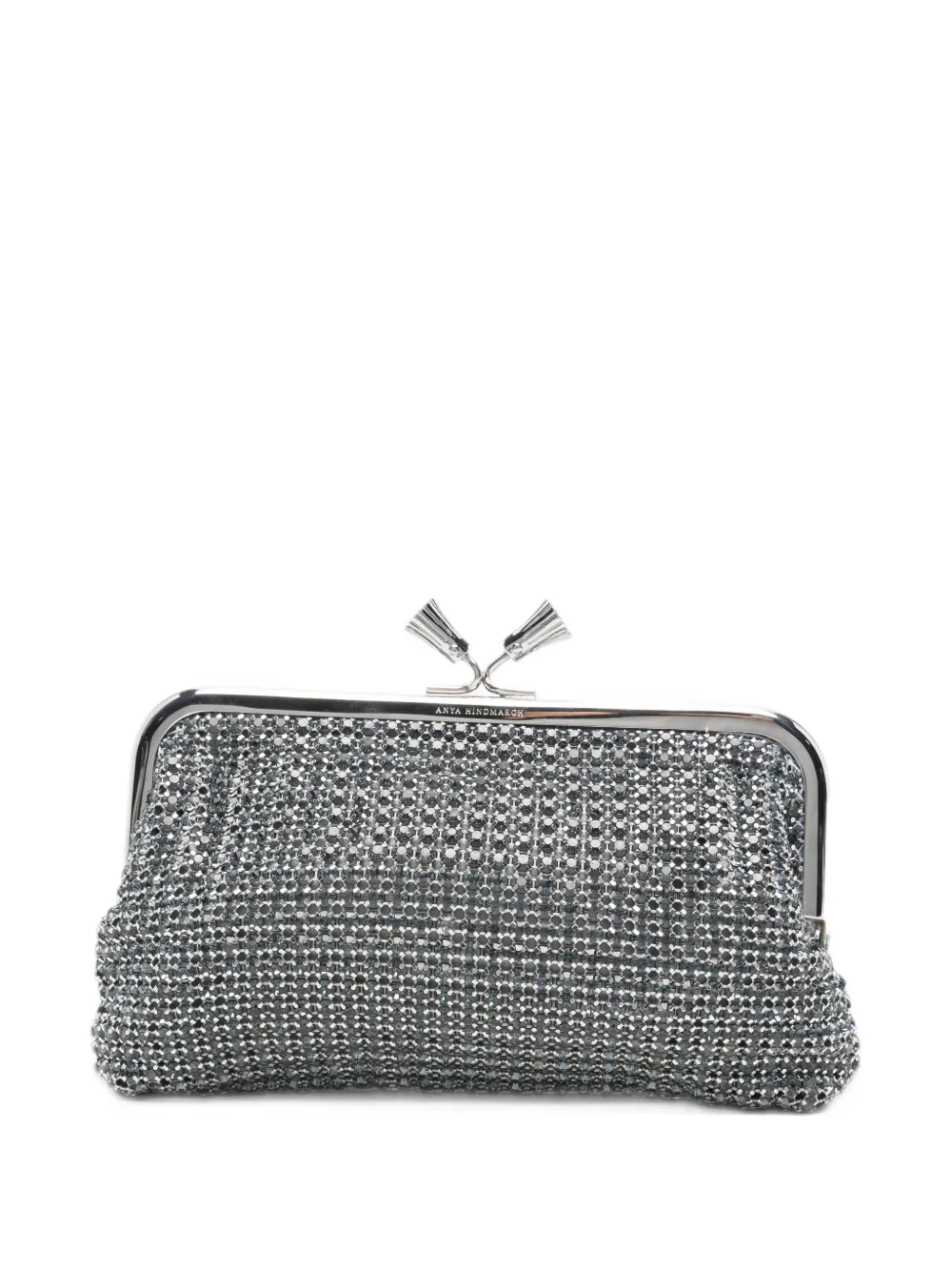 Anya Hindmarch Maud clutch verfraaid met kristallen Zilver