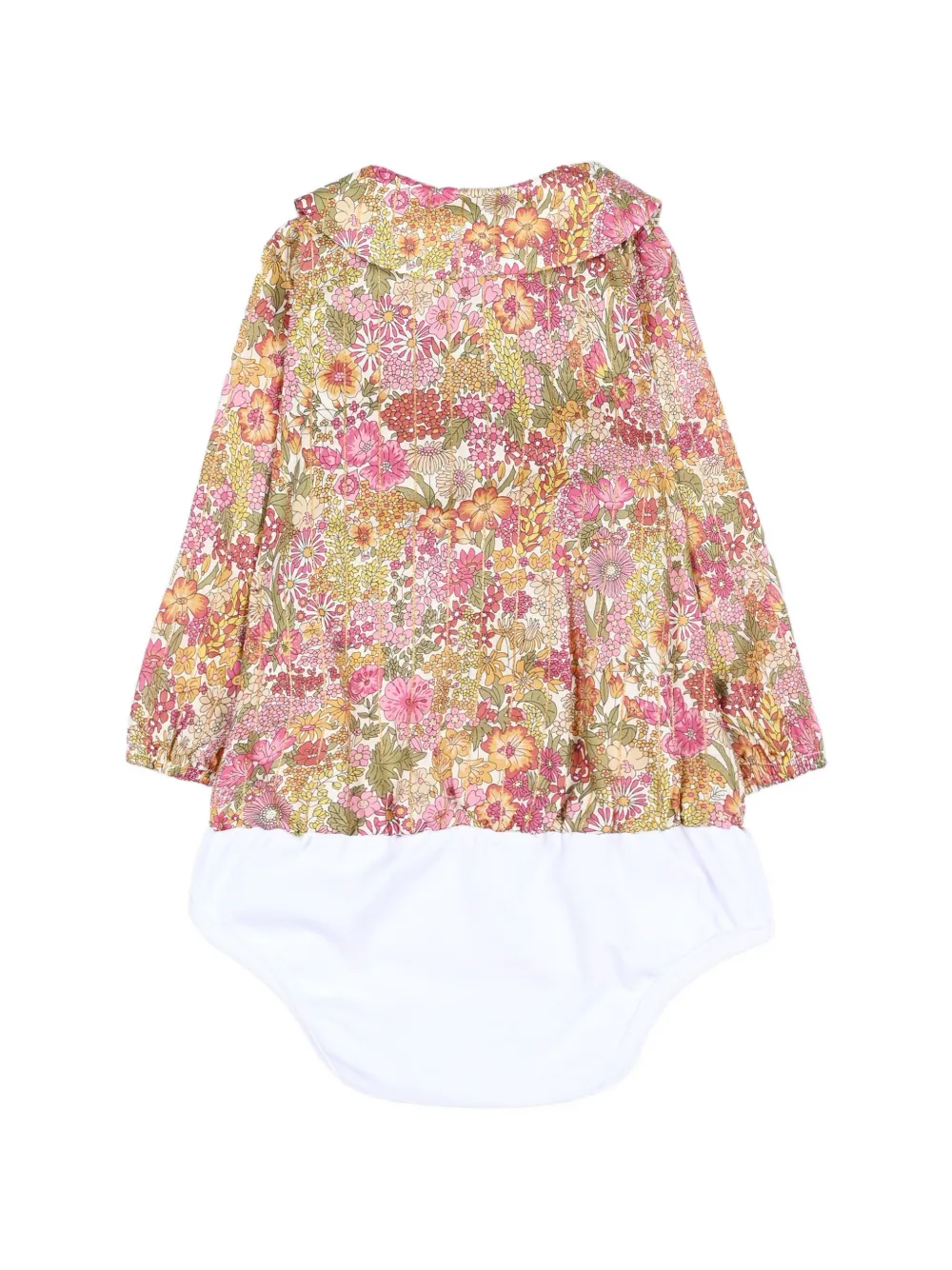 Pesciolino Rosso Kids floral-print ruffled bodysuit Roze