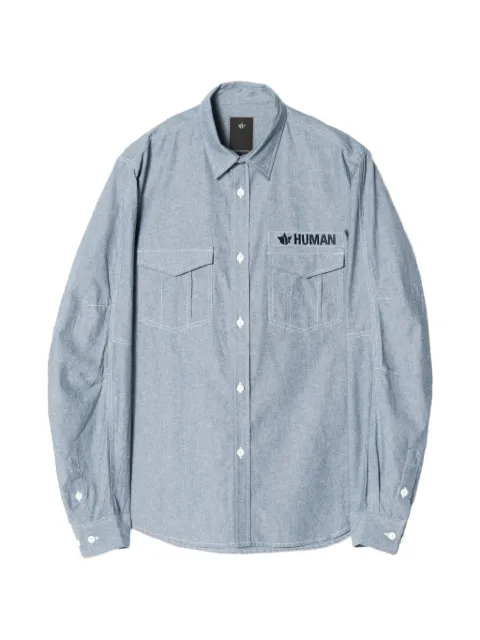 Maharishi 7711 Human logo-embroidered pocket-detail shirt