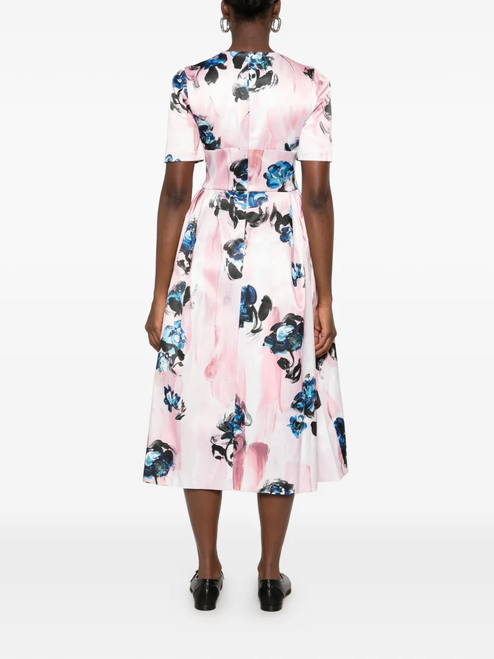 Stine Goya floral-print pleated midi dress Roze