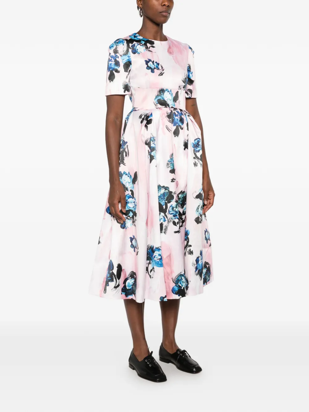 Stine Goya floral-print pleated midi dress Roze