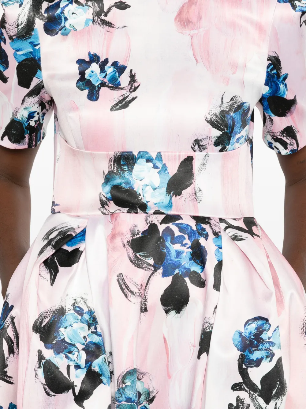 Stine Goya floral-print pleated midi dress Roze