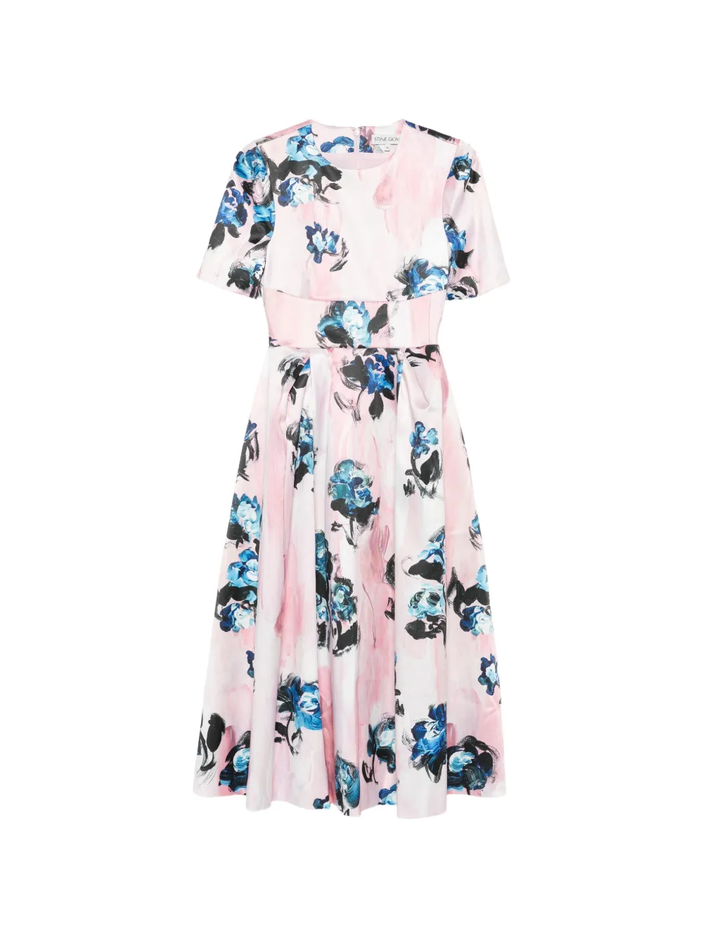 Stine Goya floral-print pleated midi dress - Rosa