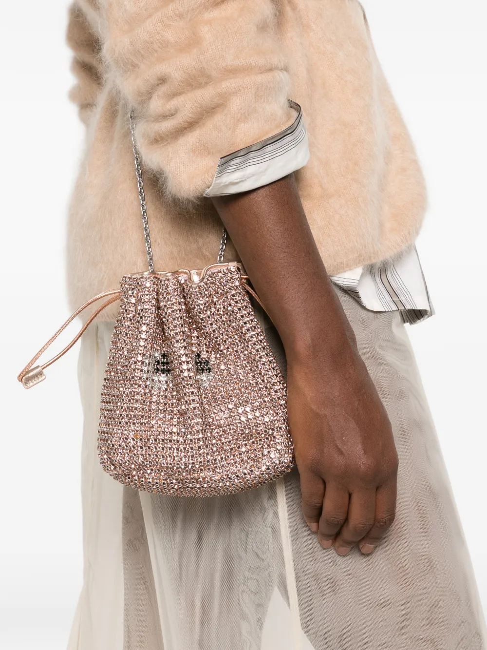 Anya Hindmarch Schoudertas verfraaid met kristallen Roze