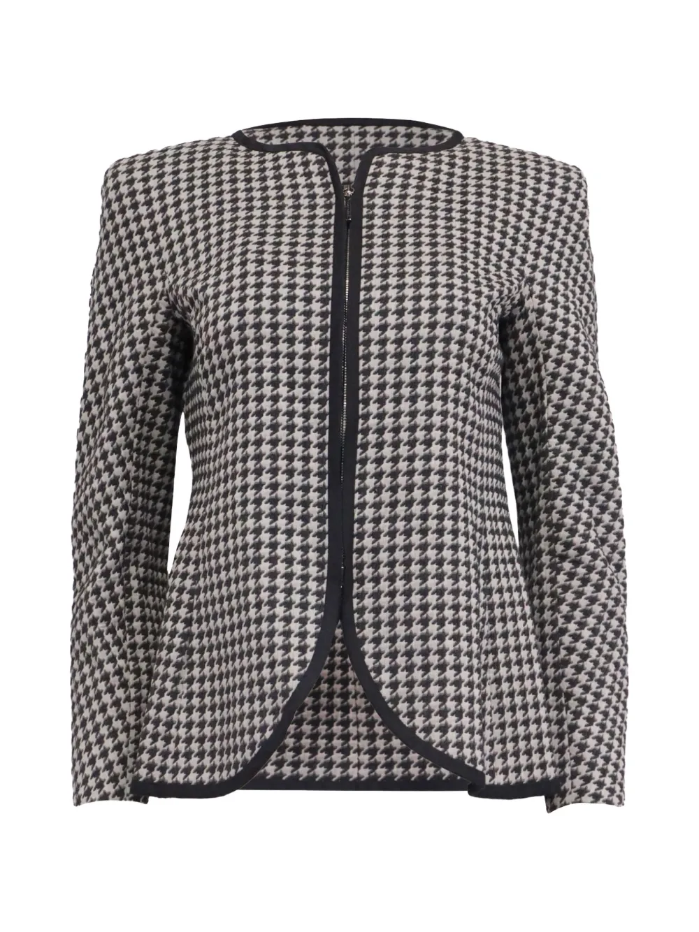 Giorgio Armani Pre-Owned 2020s collarless houndstooth jacket - Nude