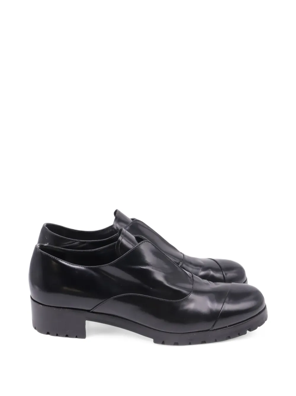 Miu Miu Pre-Owned 2020s Lug Sole laceless oxford shoes - Schwarz