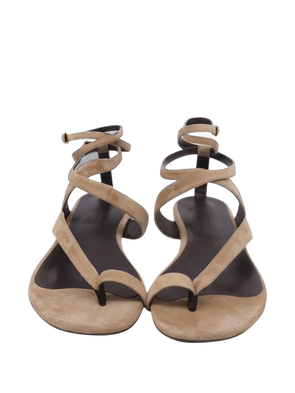 KHAITE Pre-Owned 2020s Aimee ankle-wrap sandals - Nude