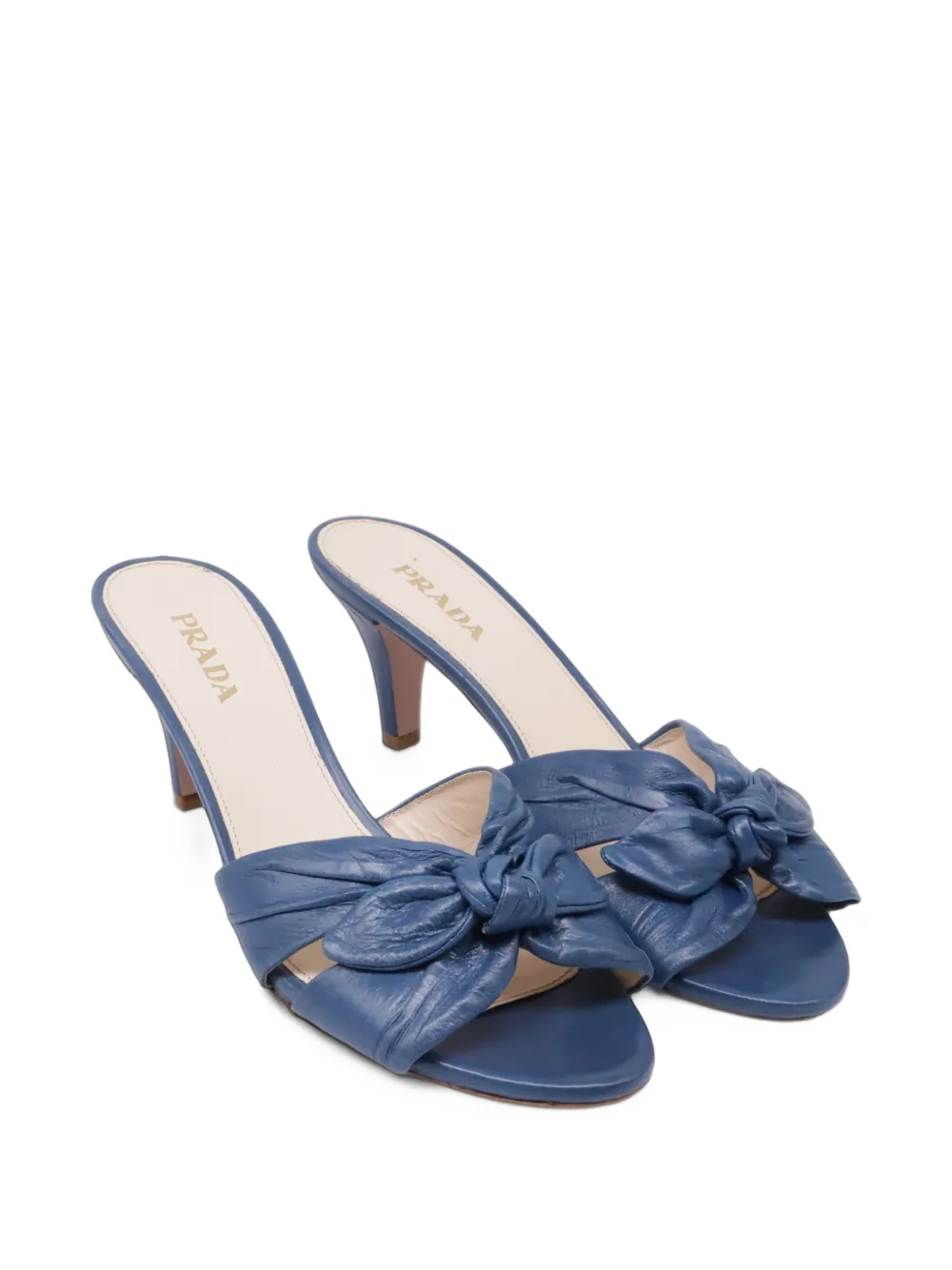 Prada Pre-Owned 2020s bow-detail heeled sandals - Blau