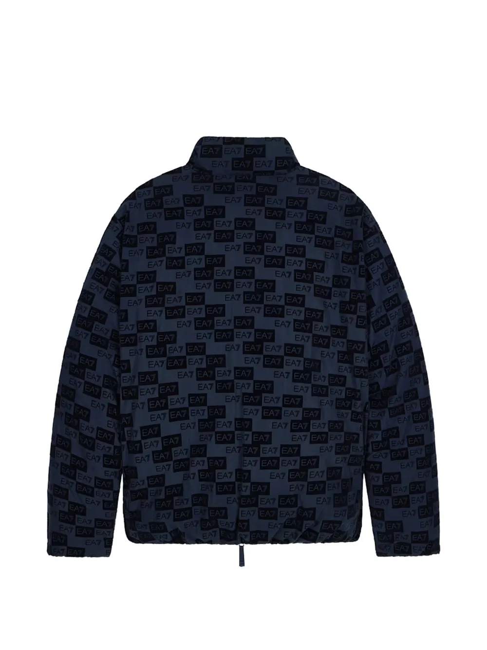 Ea7 Emporio Armani monogram-print puffer jacket Blauw