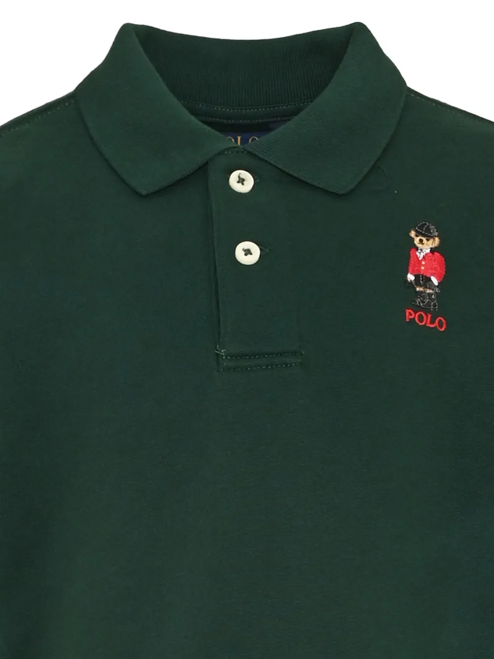 POLO RALPH LAUREN KIDS Polo Bear pleated-skirt fleece dress Groen