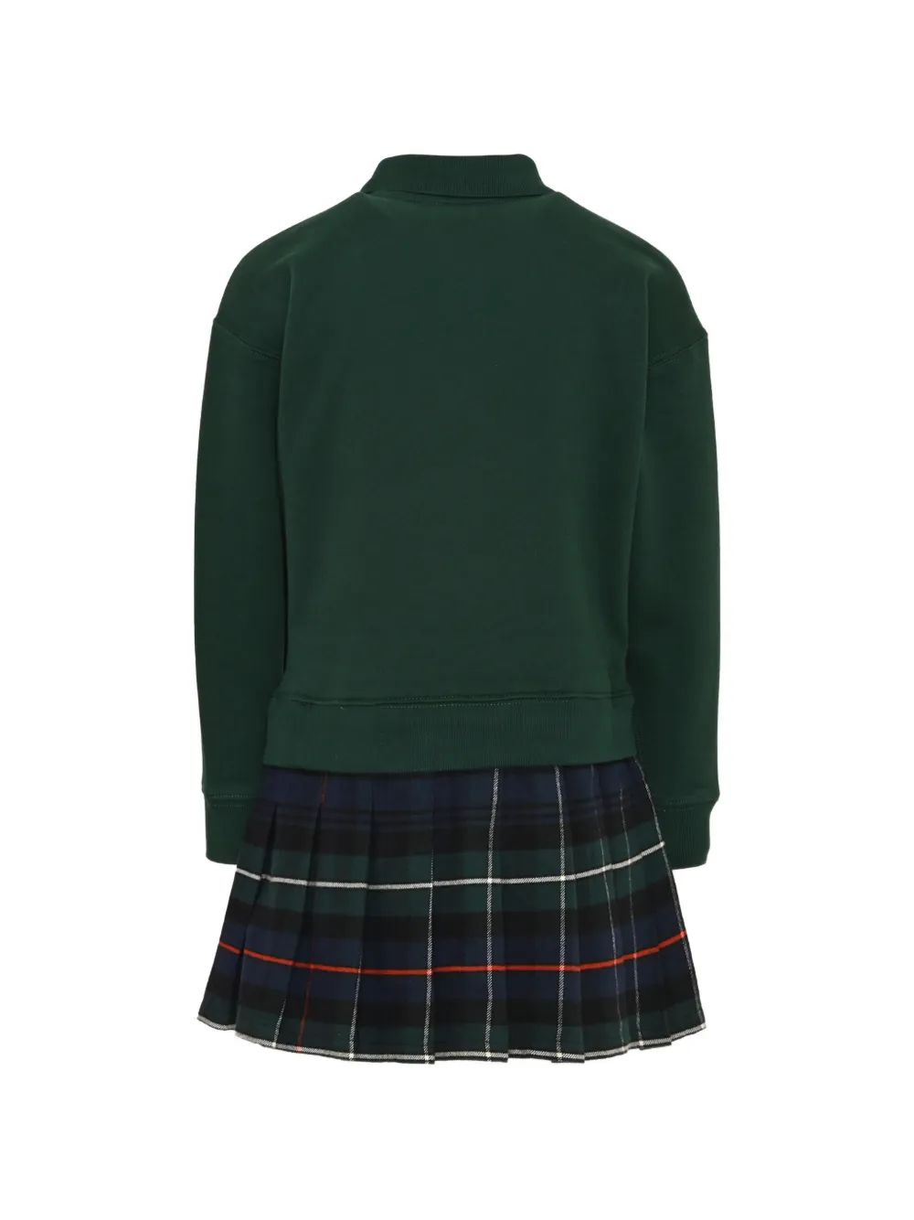 POLO RALPH LAUREN KIDS Polo Bear pleated-skirt fleece dress Groen