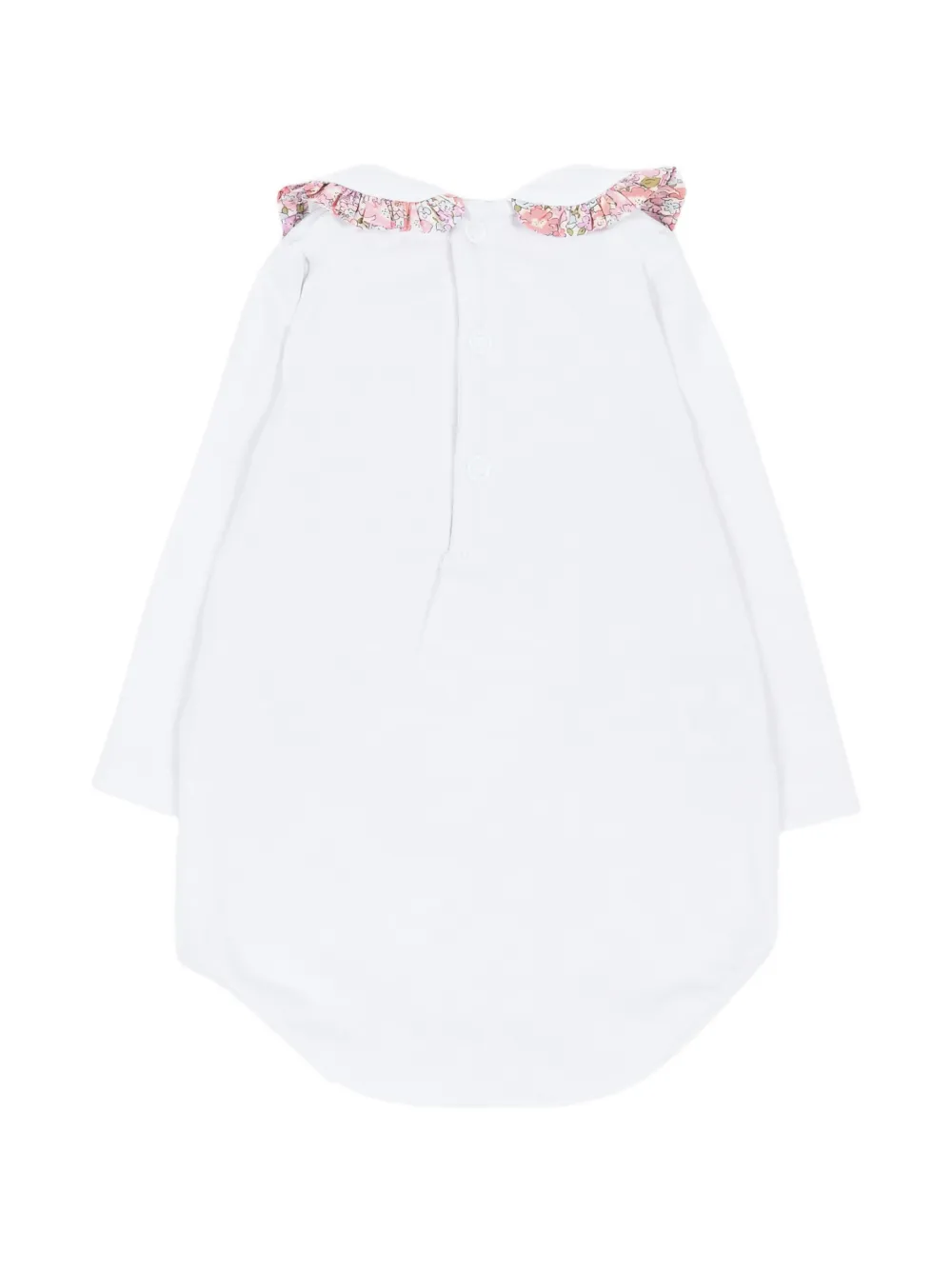 Pesciolino Rosso Kids ruffle-trim Peter Pan collar bodysuit Wit