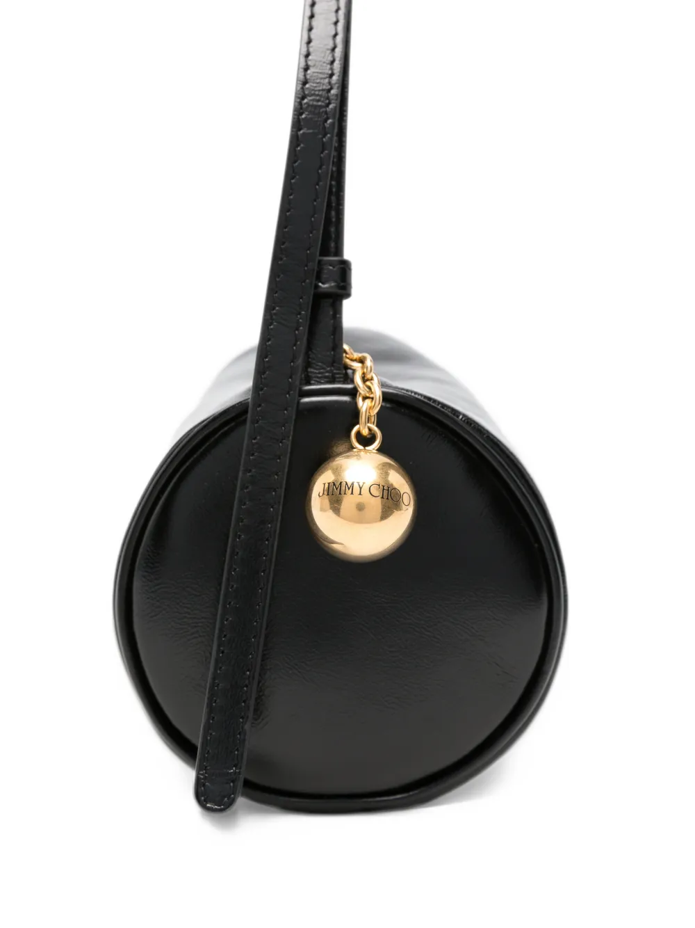 Jimmy Choo Tube Mini leather clutch bag Zwart