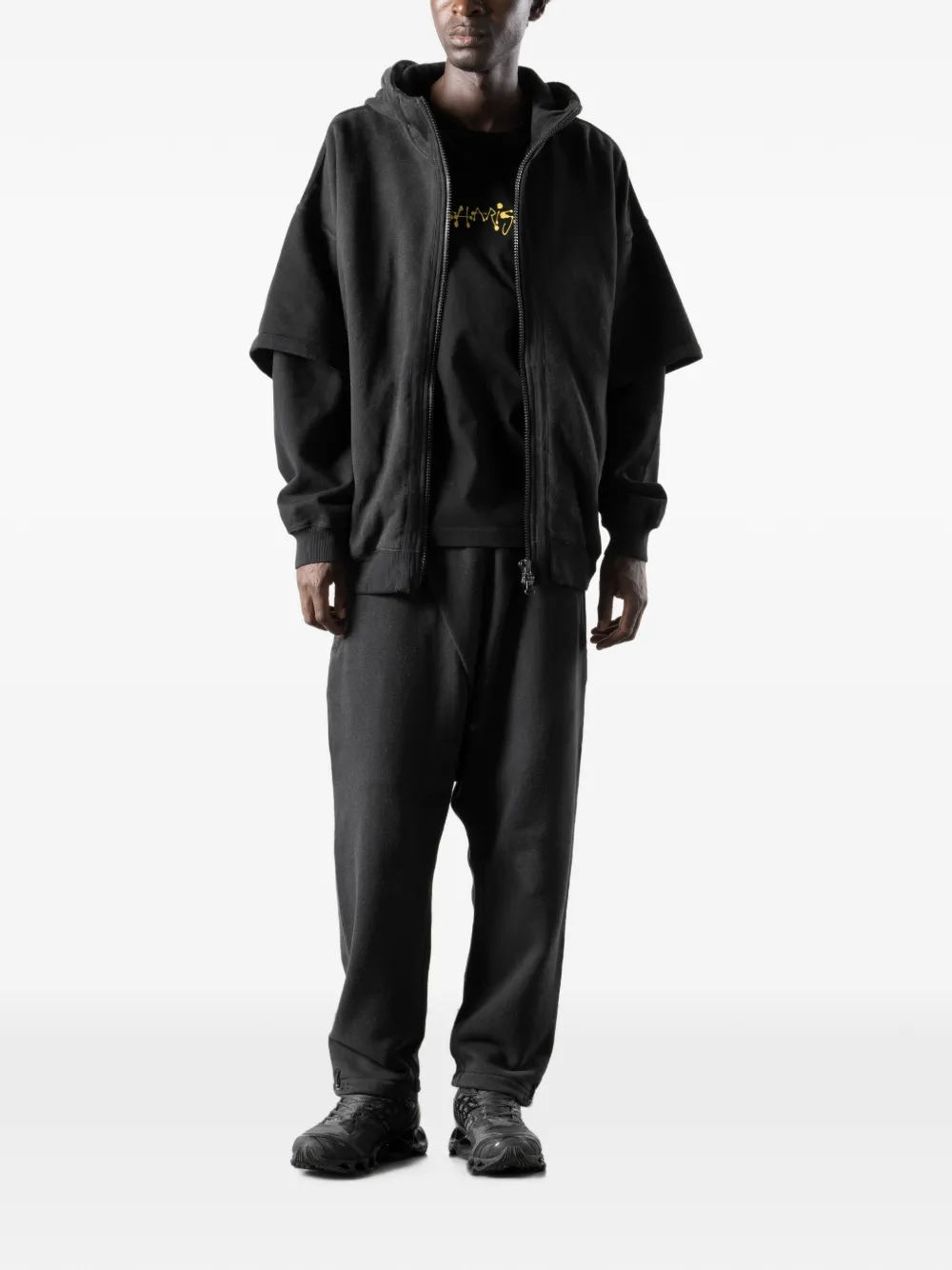 Maharishi Jack met capuchon en gelaagde mouwen Zwart