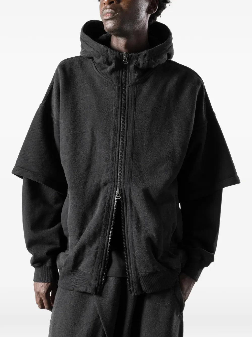 Maharishi Jack met capuchon en gelaagde mouwen Zwart