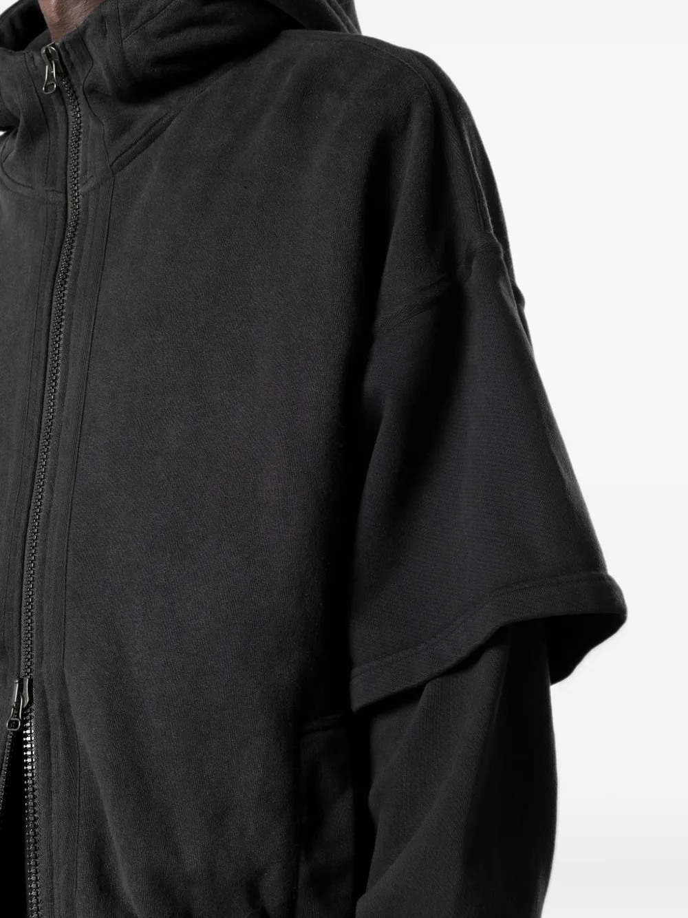 Maharishi Jack met capuchon en gelaagde mouwen Zwart