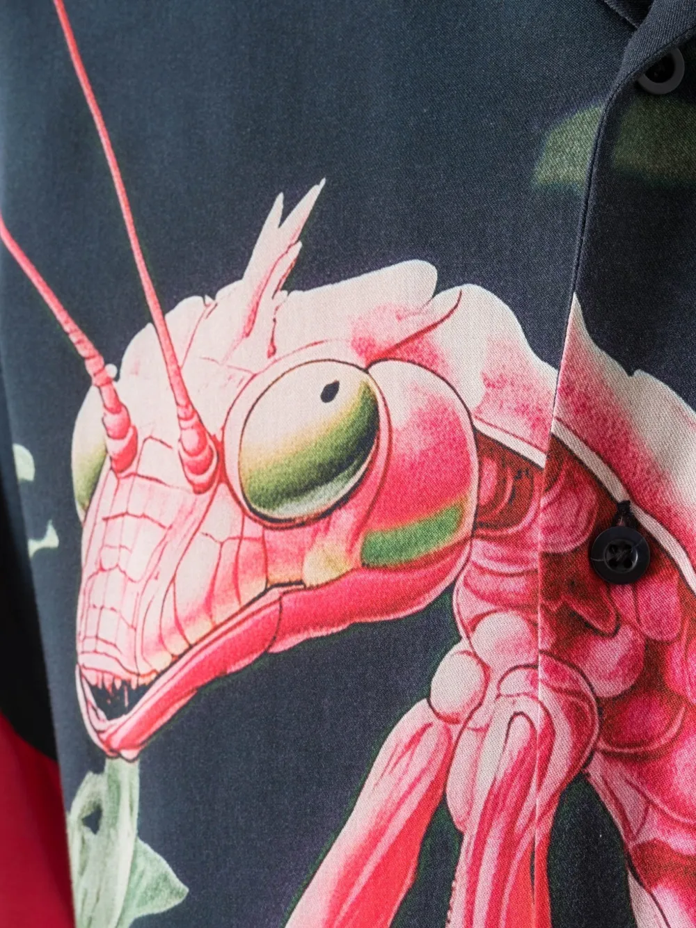 Maharishi orchid mantis-print camp-collar shirt Blauw