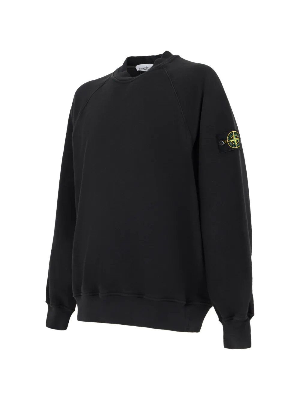 Stone Island 6100053 tubular cotton fleece sweatshirt Zwart
