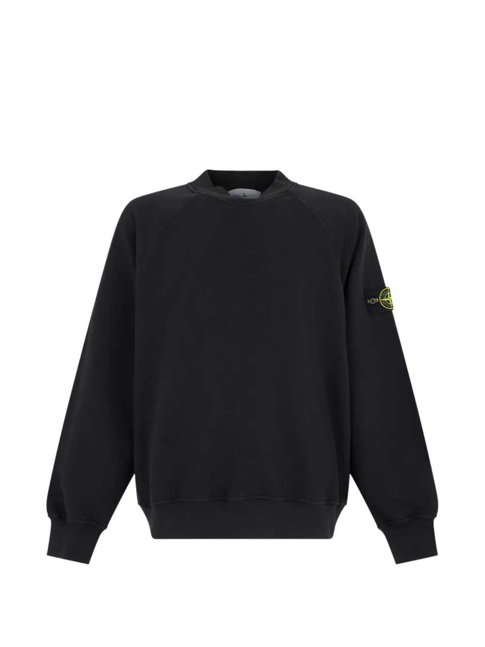 Stone Island 6100053 tubular cotton fleece sweatshirt Zwart