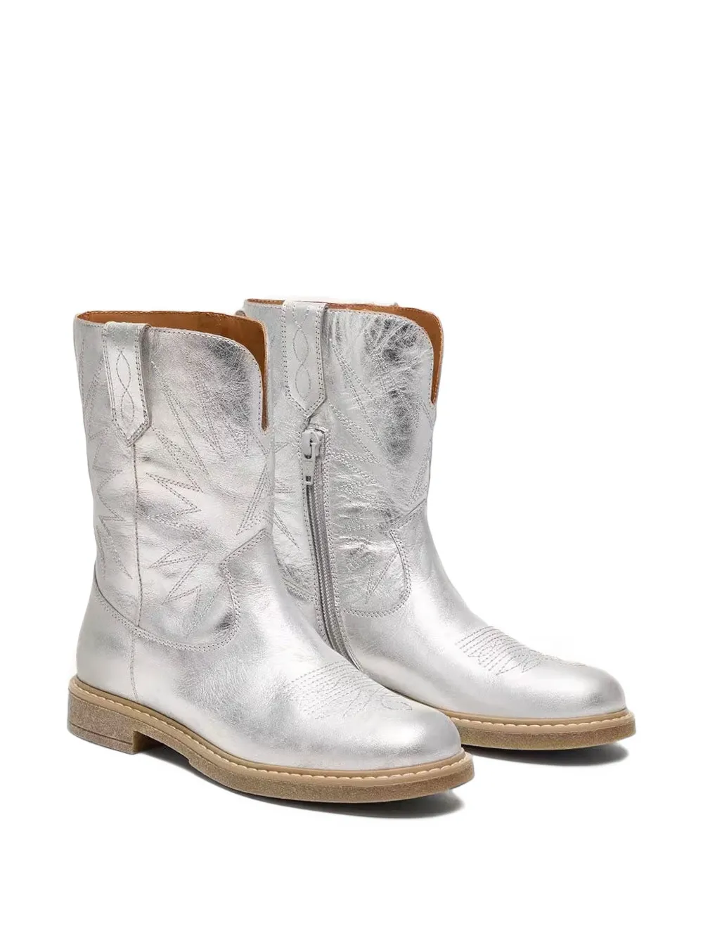 Golden Goose Kids Wish star-embroidered boots - Silber