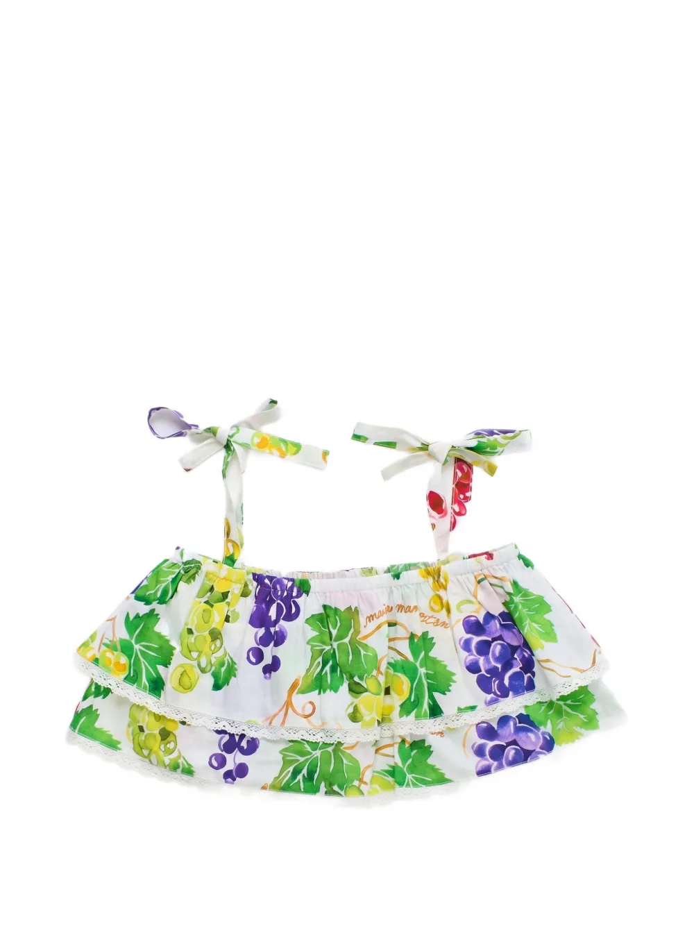 MAISON MANGOSTAN KIDS Uvas ruffled top - Bianco